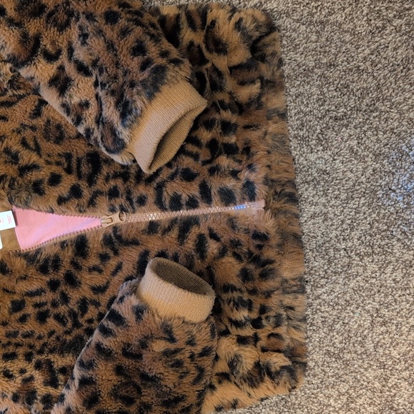 Cat&Jack leopard bomber jacket sz 4 - Picture 3 of 5